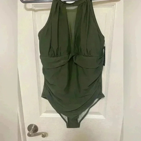 💚Womens one piece sexy green swimsuit size Large💚 - Picture 6 of 12